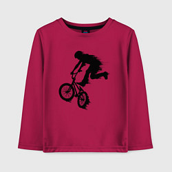 Лонгслив хлопковый детский ВЕЛОСПОРТ BMX Racing ВЕЛОСИПЕДИСТ, цвет: маджента