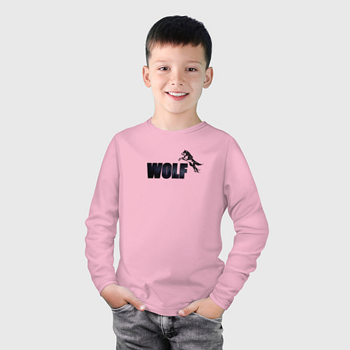 Детский лонгслив Wolf brand / Светло-розовый – фото 3