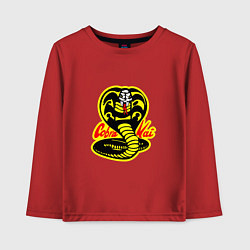 Лонгслив хлопковый детский Кобра кай лого, цвет: красный
