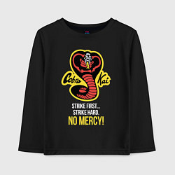 Лонгслив хлопковый детский Cobra Kai No mercy!, цвет: черный