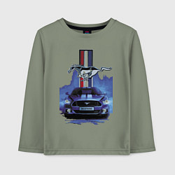 Лонгслив хлопковый детский Mustang - лучший среди равных!, цвет: авокадо