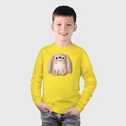Лонгслив хлопковый детский Большой заяц, цвет: желтый — фото 2