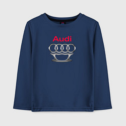 Лонгслив хлопковый детский Audi костет, цвет: тёмно-синий