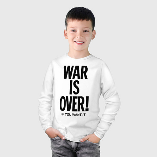Детский лонгслив War is over / Белый – фото 3