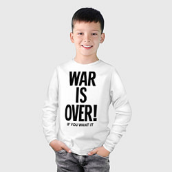 Лонгслив хлопковый детский War is over цвета белый — фото 2