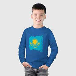 Лонгслив хлопковый детский Kazakhstan Sun, цвет: синий — фото 2