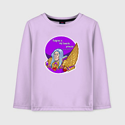 Лонгслив хлопковый детский А ещё я люблю фиолетовый контур, футболки, цвет: лаванда