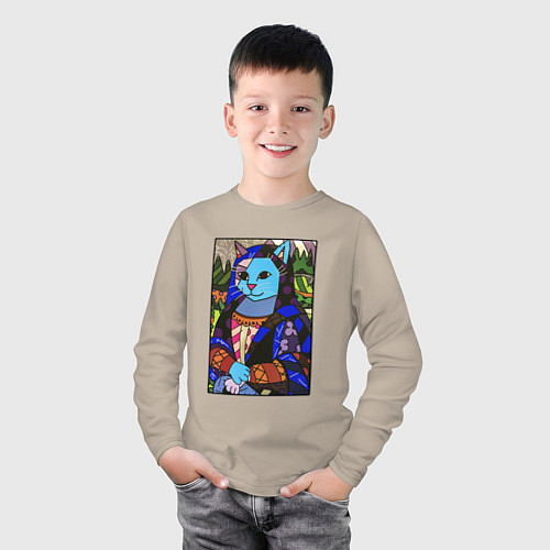 Детский лонгслив Ромеро Бритто Mona Cat / Миндальный – фото 3