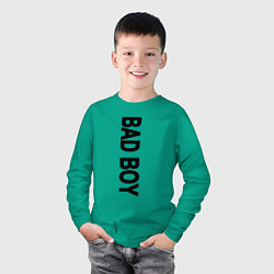 Лонгслив хлопковый детский BAD BOY веритикально, цвет: зеленый — фото 2