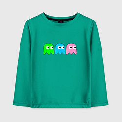 Лонгслив хлопковый детский Pac man - play Для двоих, цвет: зеленый