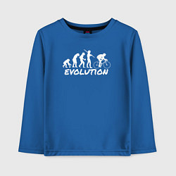 Лонгслив хлопковый детский Эволюция велосипедиста, цвет: синий