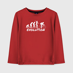 Лонгслив хлопковый детский Эволюция велосипедиста, цвет: красный