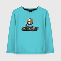 Лонгслив хлопковый детский Alfa Romeo - Racing, цвет: бирюзовый