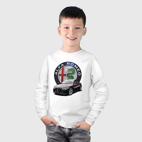Детский лонгслив Alfa Romeo Carabinieri / Белый – фото 3