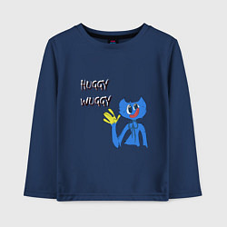 Лонгслив хлопковый детский Хагги Poppy Playtime, цвет: тёмно-синий