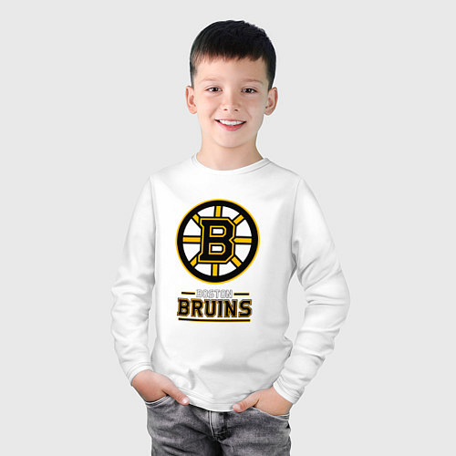 Детский лонгслив Boston Bruins , Бостон Брюинз / Белый – фото 3