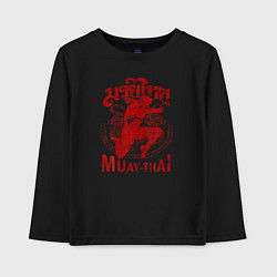 Лонгслив хлопковый детский Muay Thai Thailand, цвет: черный