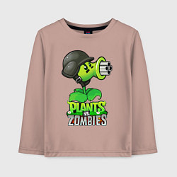 Лонгслив хлопковый детский Plants vs Zombies Горохомёт, цвет: пыльно-розовый