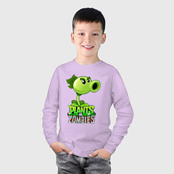 Лонгслив хлопковый детский Plants vs Zombies Горохострел, цвет: лаванда — фото 2