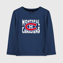 Лонгслив хлопковый детский Монреаль Канадиенс, Montreal Canadiens, цвет: тёмно-синий