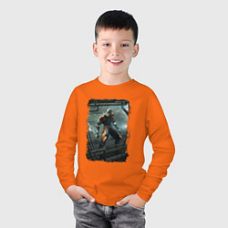 Лонгслив хлопковый детский Райден, цвет: оранжевый — фото 2
