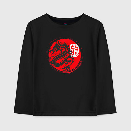 Детский лонгслив Ниндзя дракон Япония / Черный – фото 1