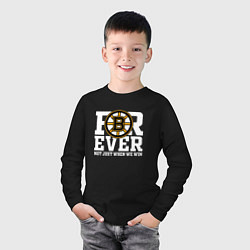 Лонгслив хлопковый детский FOREVER NOT JUST WHEN WE WIN, Boston Bruins, Босто, цвет: черный — фото 2