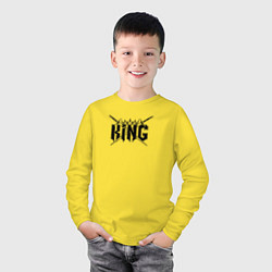 Лонгслив хлопковый детский King!, цвет: желтый — фото 2