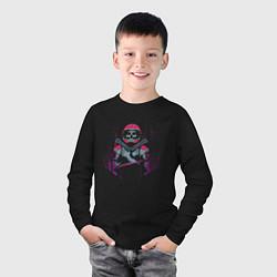 Лонгслив хлопковый детский Бессмертный космонавт, цвет: черный — фото 2