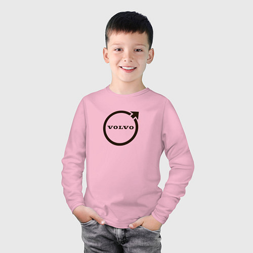 Детский лонгслив Автомобильная марка Volvo / Светло-розовый – фото 3