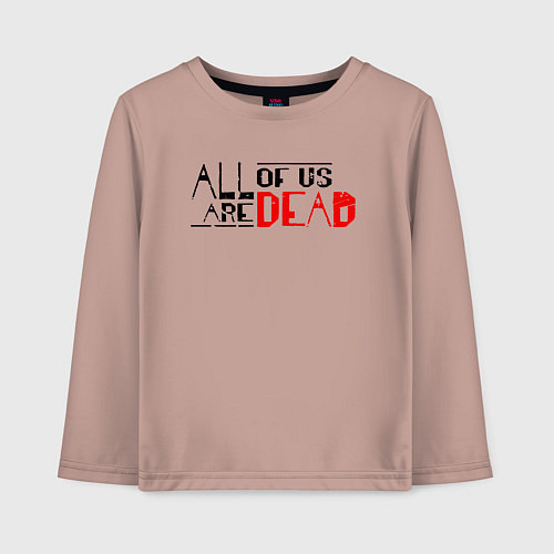 Детский лонгслив All Of Us Are Dead English Logo / Пыльно-розовый – фото 1