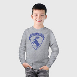 Лонгслив хлопковый детский VOLVO логотип синий, цвет: меланж — фото 2