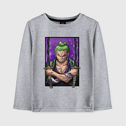 Лонгслив хлопковый детский ВАН ПИС ЗОРО One Piece, цвет: меланж