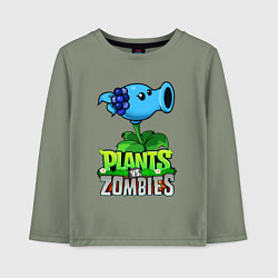 Лонгслив хлопковый детский Plants vs Zombies Морозный Горох, цвет: авокадо