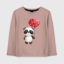 Лонгслив хлопковый детский Панда с шариком в виде сердца, цвет: пыльно-розовый