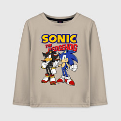 Лонгслив хлопковый детский ЕЖ СОНИК SONIC THE HEDGEHOG, цвет: миндальный