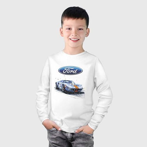 Детский лонгслив Ford Motorsport / Белый – фото 3