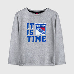 Лонгслив хлопковый детский It is New York Rangers Time Нью Йорк Рейнджерс, цвет: меланж