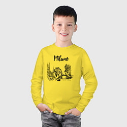Лонгслив хлопковый детский Италия Милан, цвет: желтый — фото 2