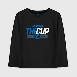 Лонгслив хлопковый детский Tampa Bay Lightning We want the cup Тампа Бэй Лайт, цвет: черный