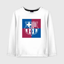 Лонгслив хлопковый детский FC Barcelona Logo 2022, цвет: белый