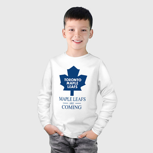 Детский лонгслив Toronto Maple Leafs are coming Торонто Мейпл Лифс / Белый – фото 3
