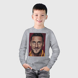 Лонгслив хлопковый детский Francesco Totti Roma Italy, цвет: меланж — фото 2