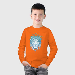 Лонгслив хлопковый детский Lion синий 1 штука в цветах, цвет: оранжевый — фото 2