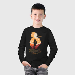 Лонгслив хлопковый детский Скволл Леонхарт, цвет: черный — фото 2
