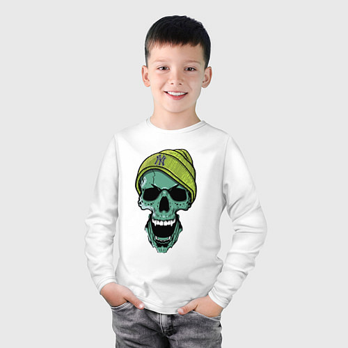 Детский лонгслив New York Yankees Cool skull / Белый – фото 3