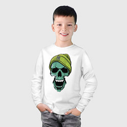 Лонгслив хлопковый детский New York Yankees Cool skull, цвет: белый — фото 2