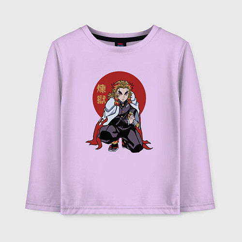 Детский лонгслив Пламенный Хашира / Лаванда – фото 1