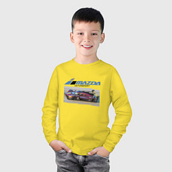 Лонгслив хлопковый детский Mazda Motorsport Racing team!, цвет: желтый — фото 2