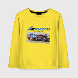 Лонгслив хлопковый детский Mazda Motorsport Racing team!, цвет: желтый